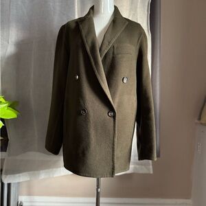 Vince Olive Coat with Button Accents